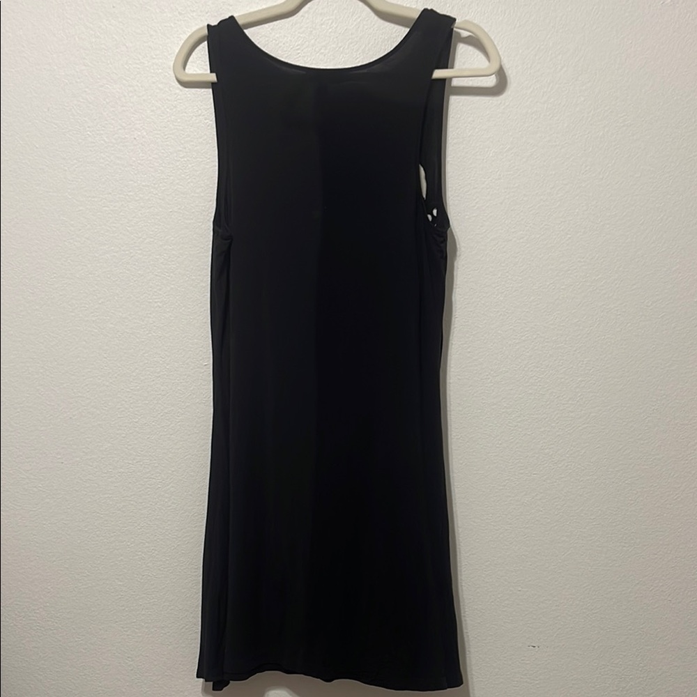 Valerie Bertinelli Black Mini Dress with Floral Embroidery Size Large PTP 19” - Picture 3 of 5